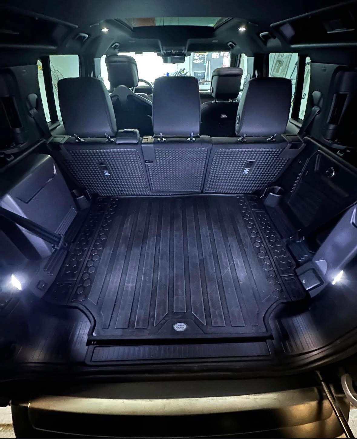 Vehicle cargo area before deep clean