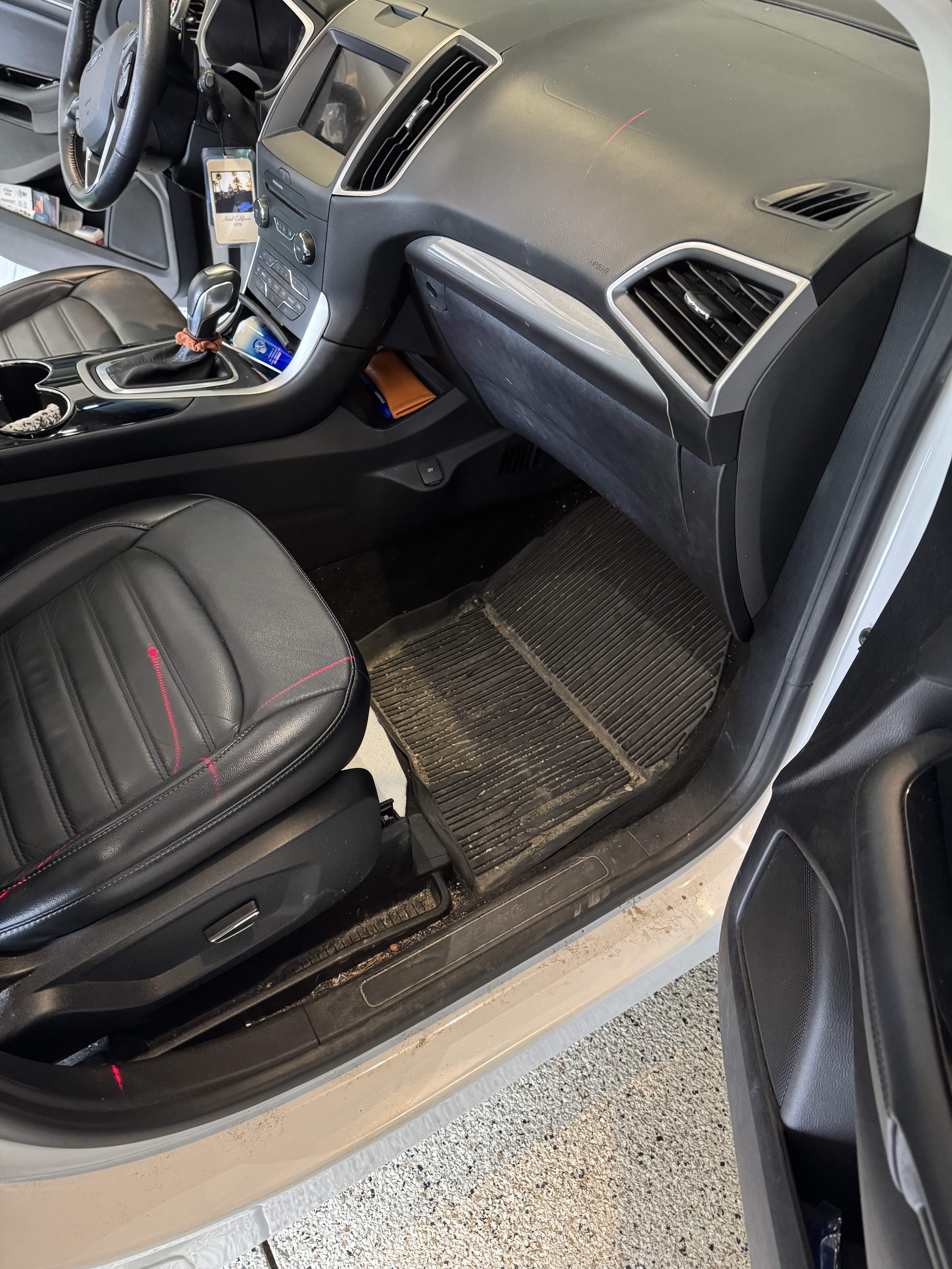 White Ford — before detailing, detail close-up